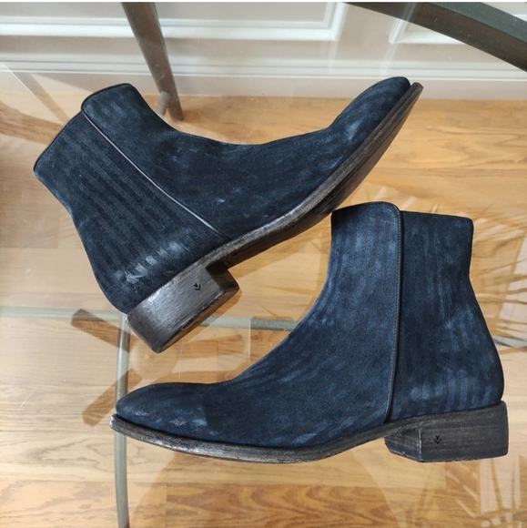 John Varvatos Keith Striped Suede Boots Men's 9.5 Handmade In Italy - Picture 3 of 13